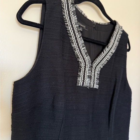 Talbots Black Tweed Fringe Shift Dress in Size 12 - Picture 3 of 12